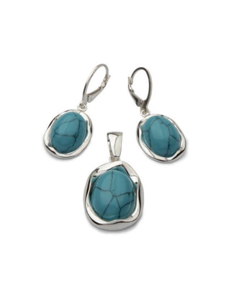 Srebrny komplet zdobiony turkusem KPL 1733 Turkus