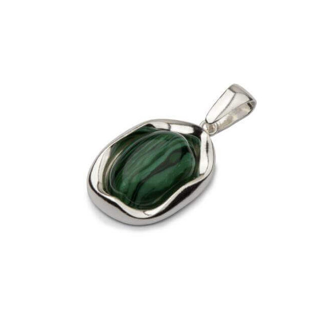 Silver set decorated with Malachite KPL 1733 Malachite