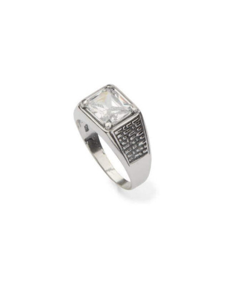 Silver signet ring decorated with zircon PB 341