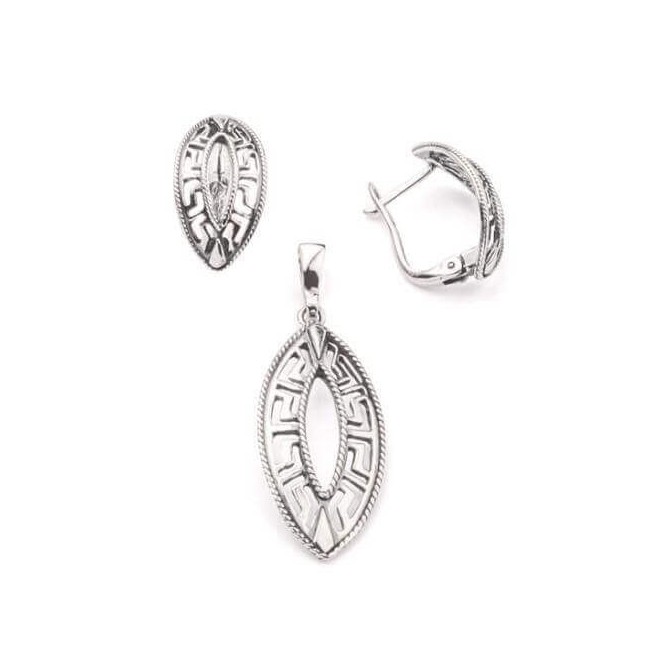 Oxidized silver earrings K3 1764