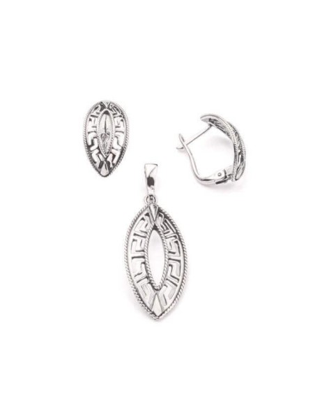 Oxidized silver earrings K3 1764