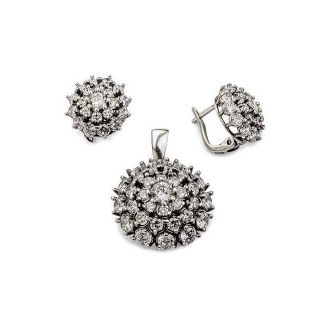 Silver pendant with zircons W 1763