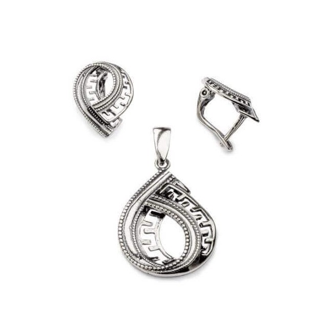 Silver oxidized earrings K3 1773