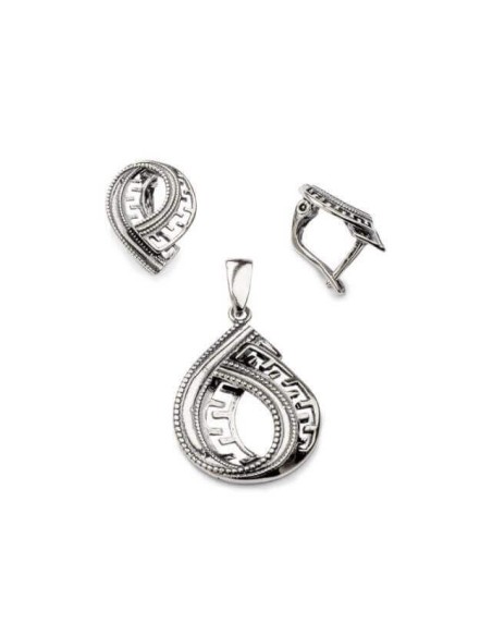 Silver oxidized earrings K3 1773