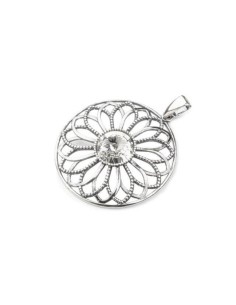 Silver Oxidized Pendant Swarovski W 1758 Crystal