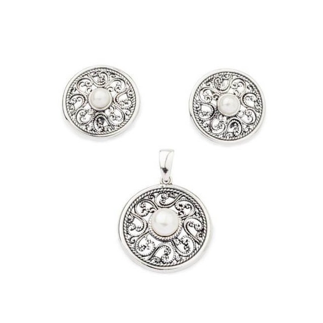 Silver earrings K3 1775 Pearl