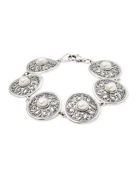 Bracelet silver pearl L 1775
