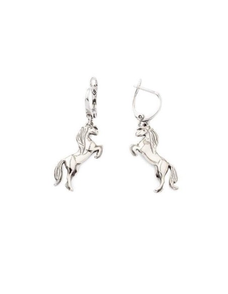 Silver earrings Horse oxidized K 1780