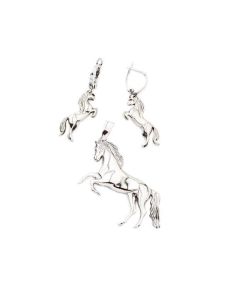 Silver earrings Horse oxidized K 1780