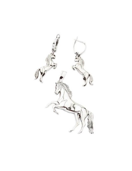 Silver oxidized pendant Horse W 1780