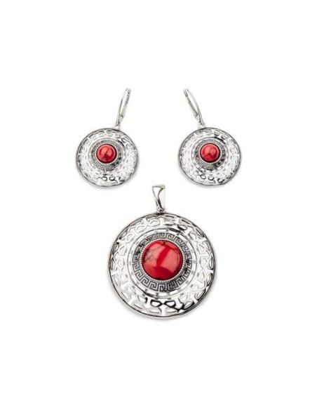 K 1782 Coral silver earrings