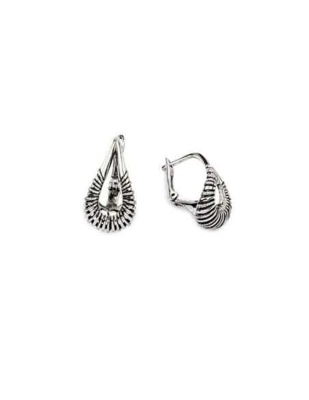 Silver oxidized earrings K3 1779