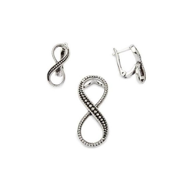 Silver oxidized earrings K3 1788