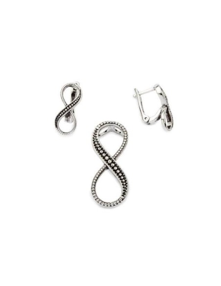 Silver oxidized earrings K3 1788