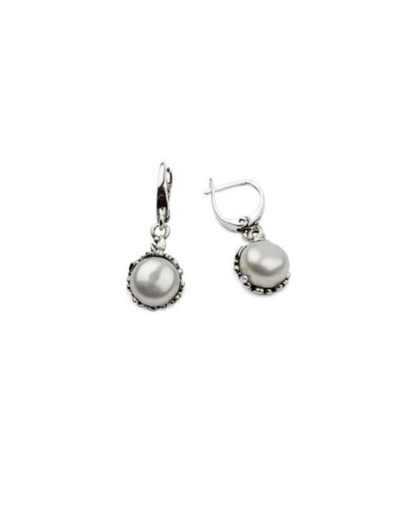 Silver earrings KW 1783 Pearl