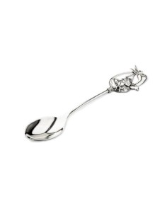 Silver spoon LZ 01 decorated with zircon - a souvenir for christening