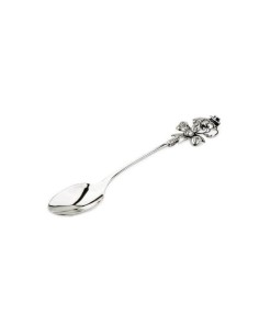 Silver Clown Spoon LZ 02 with Cubic Zirconia - a keepsake for a christening