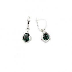 Kolczyki srebrne z kryształami Swarovskiego Crystal K2 1789 Emerald