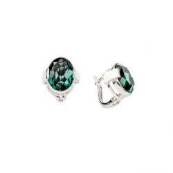 Kolczyki srebrne z kryształami Swarovskiego Crystal K3 1789 Emerald
