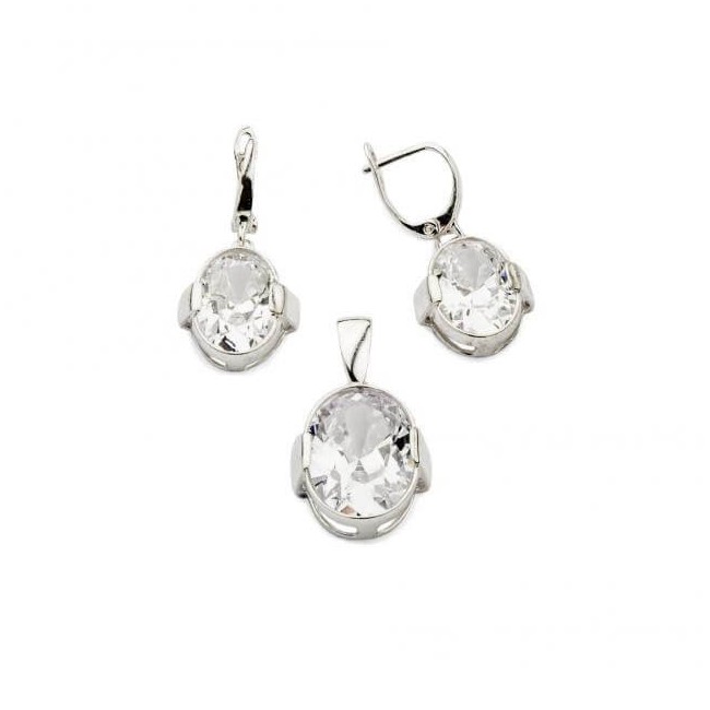 Silver earrings with cubic zirconia K 1789