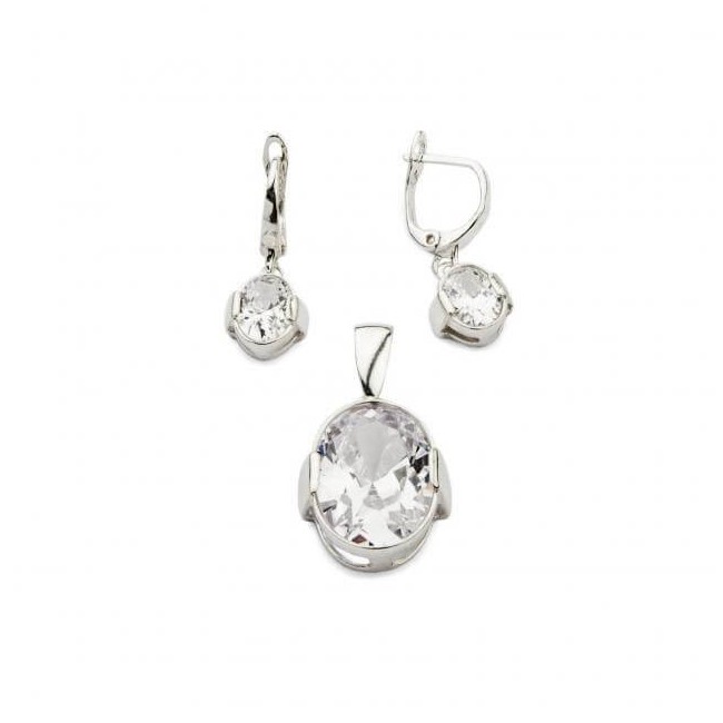 Silver earrings with zircons K2 1789