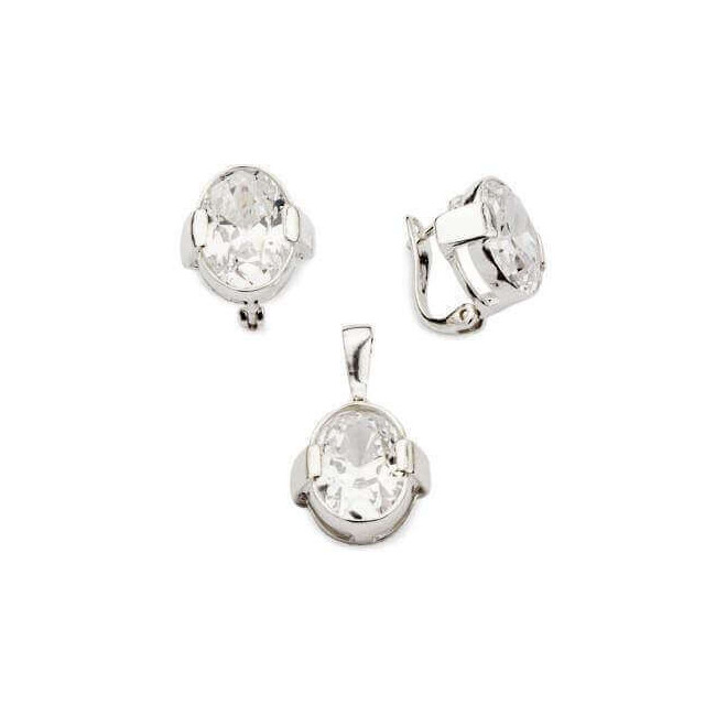 Silver earrings with zircons K3 1789