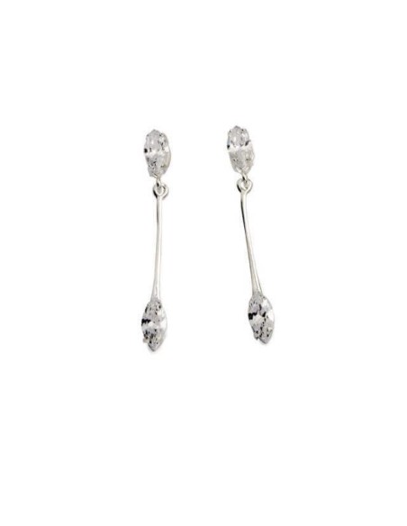 Silver earrings with zircons K 1070 White