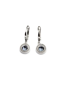 Oxidized silver earrings Swarovski K2 1799 Denim Blue