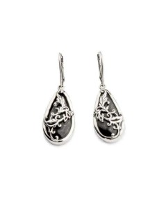 Silver K 1743 Onyx Earrings