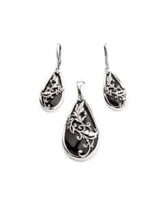 Silver K 1743 Onyx Earrings 2
