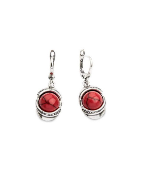 K 1805 Coral silver earrings