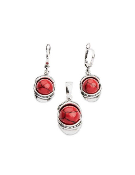 K 1805 Coral silver earrings