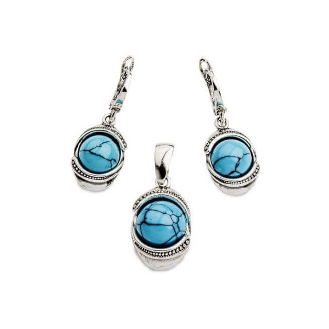 Silver earrings K 1805 Turquoise