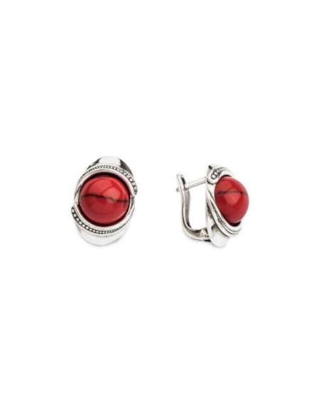 Silver earrings K3 1805 Coral
