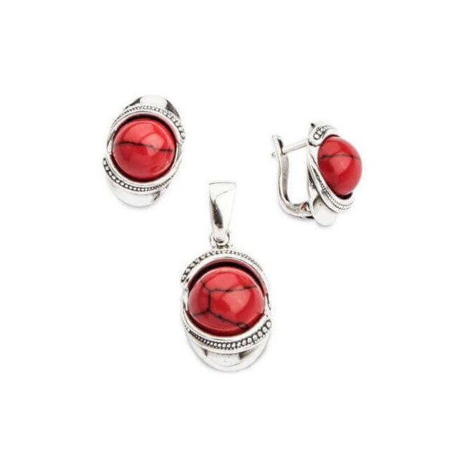 Kolczyki srebrne K3 1805 Koral|Polcaratdesign.pl Biżuteria