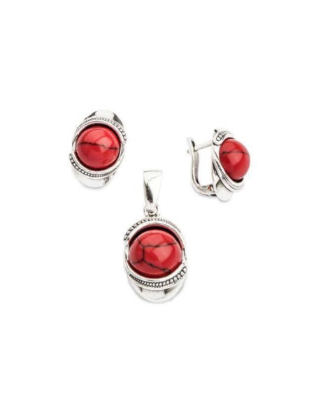 Kolczyki srebrne K3 1805 Koral|Polcaratdesign.pl Biżuteria