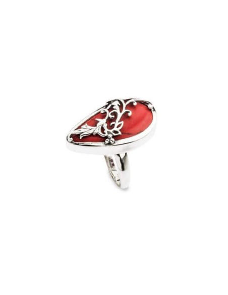 Oxidized silver ring PK 1743 Coral
