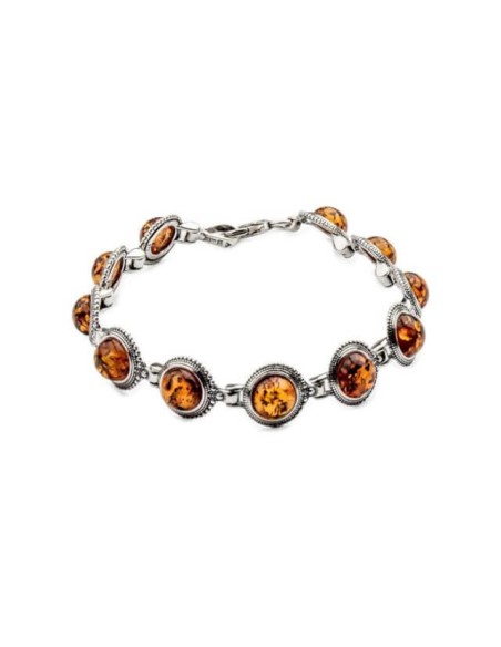 Silver bracelet with amber L 1802 Silver bracelet with amber L 1802