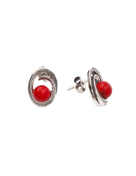 K2 1561 silver coral earrings