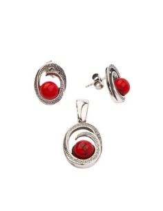 K2 1561 silver coral earrings 2