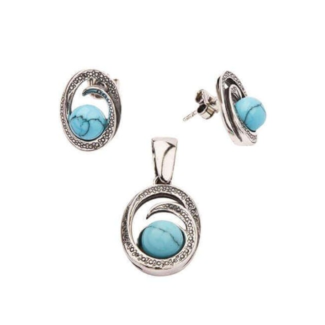 Silver turquoise earrings K2 1561