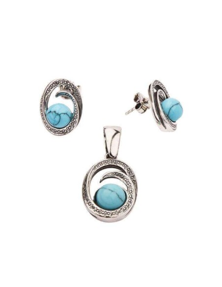 Silver turquoise earrings K2 1561