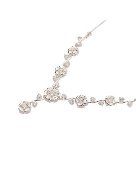 Silver necklace with zircons N 1651