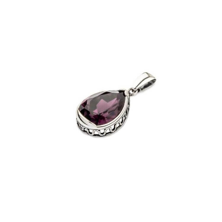 Wisiorek srebrny z kryształami Swarovskiego W 1595 Amethyst