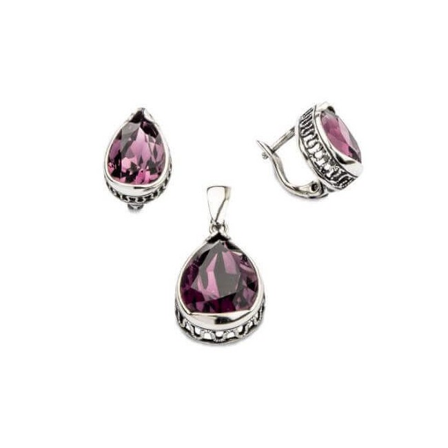 Silver pendant with Swarovski crystals W 1595