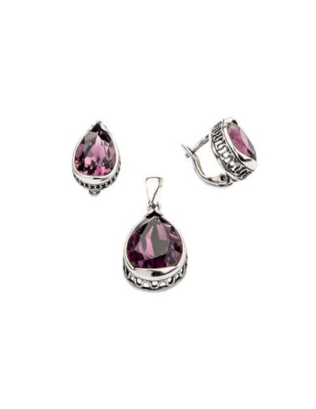 Silver earrings with Swarovski crystals K3 1595 Silver earrings with Swarovski crystals K3 1595