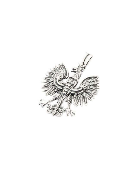 Oxidized silver pendant Eagle W2 1656