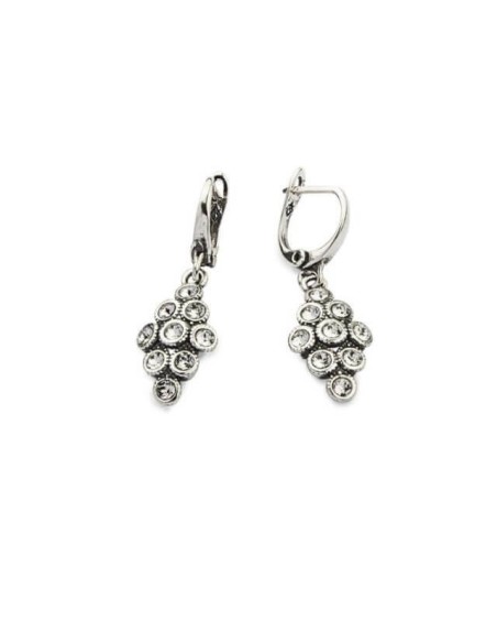 Swarovski K 1807 Crystal Oxidized Silver Earrings