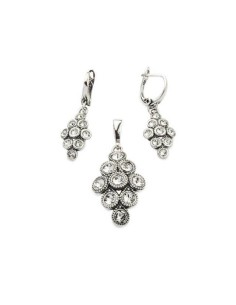 Swarovski K 1807 Crystal Oxidized Silver Earrings 2