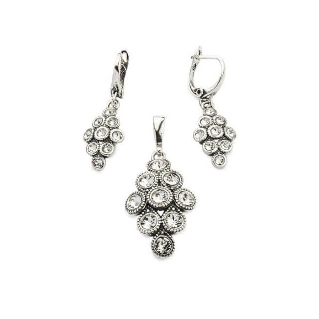 Silver oxidized pendant Swarovski W 1807